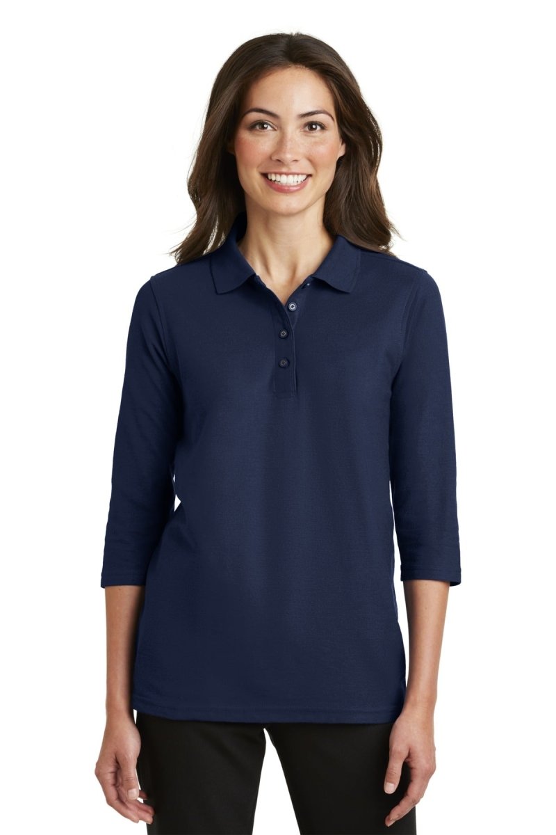Port AuthorityÂ® Ladies Silk Touchâ„¢ 3/4-Sleeve Polo. L562 - uslegacypromotions