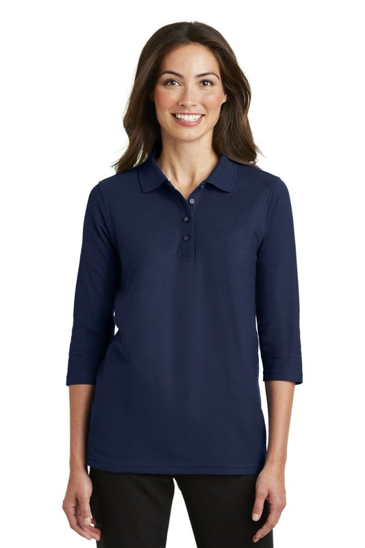 Port AuthorityÂ® Ladies Silk Touchâ„¢ 3/4-Sleeve Polo. L562 - uslegacypromotions