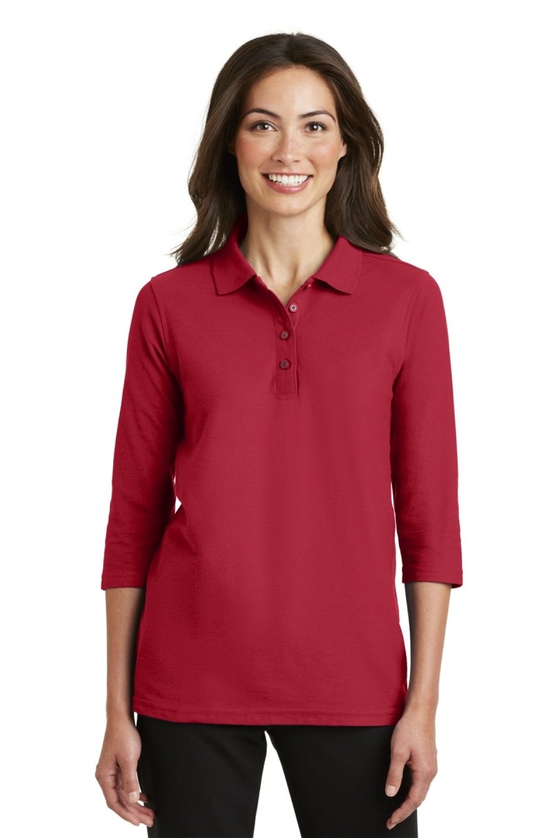 Port AuthorityÂ® Ladies Silk Touchâ„¢ 3/4-Sleeve Polo. L562 - uslegacypromotions