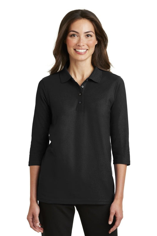 Port AuthorityÂ® Ladies Silk Touchâ„¢ 3/4-Sleeve Polo. L562 - uslegacypromotions