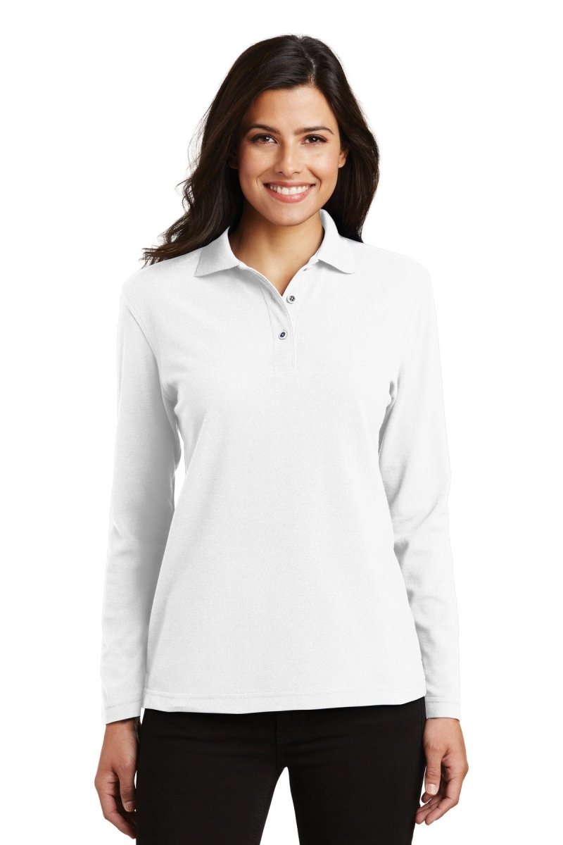 Port AuthorityÂ® Ladies Silk Touchâ„¢ Long Sleeve Polo. L500LS - uslegacypromotions