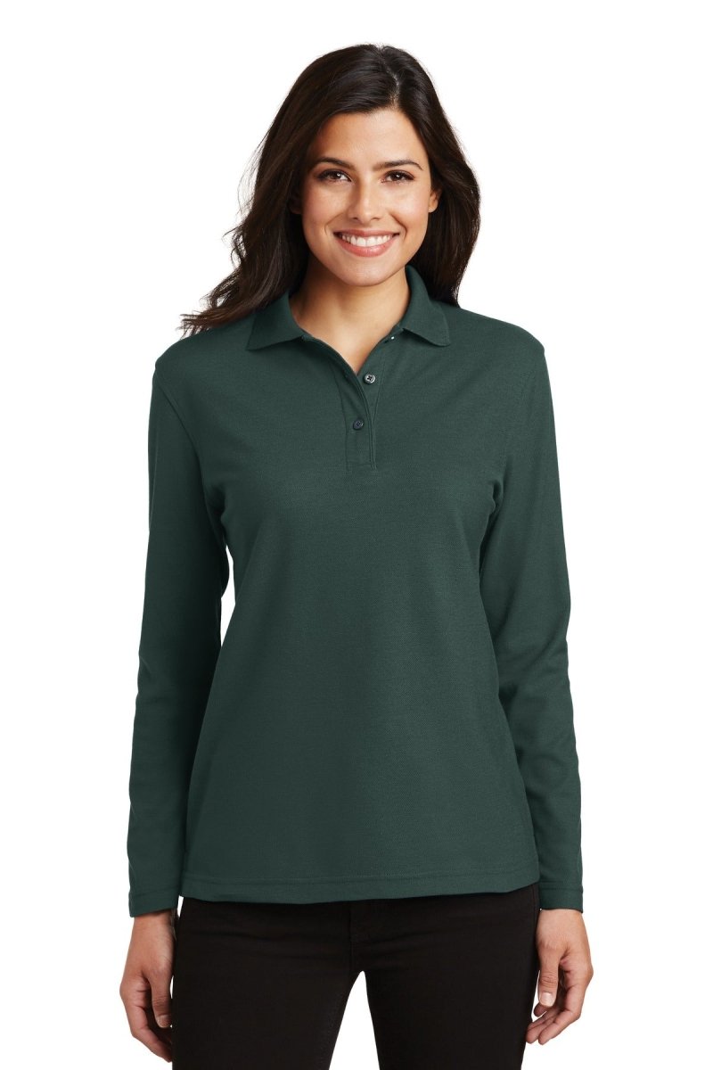 Port AuthorityÂ® Ladies Silk Touchâ„¢ Long Sleeve Polo. L500LS - uslegacypromotions