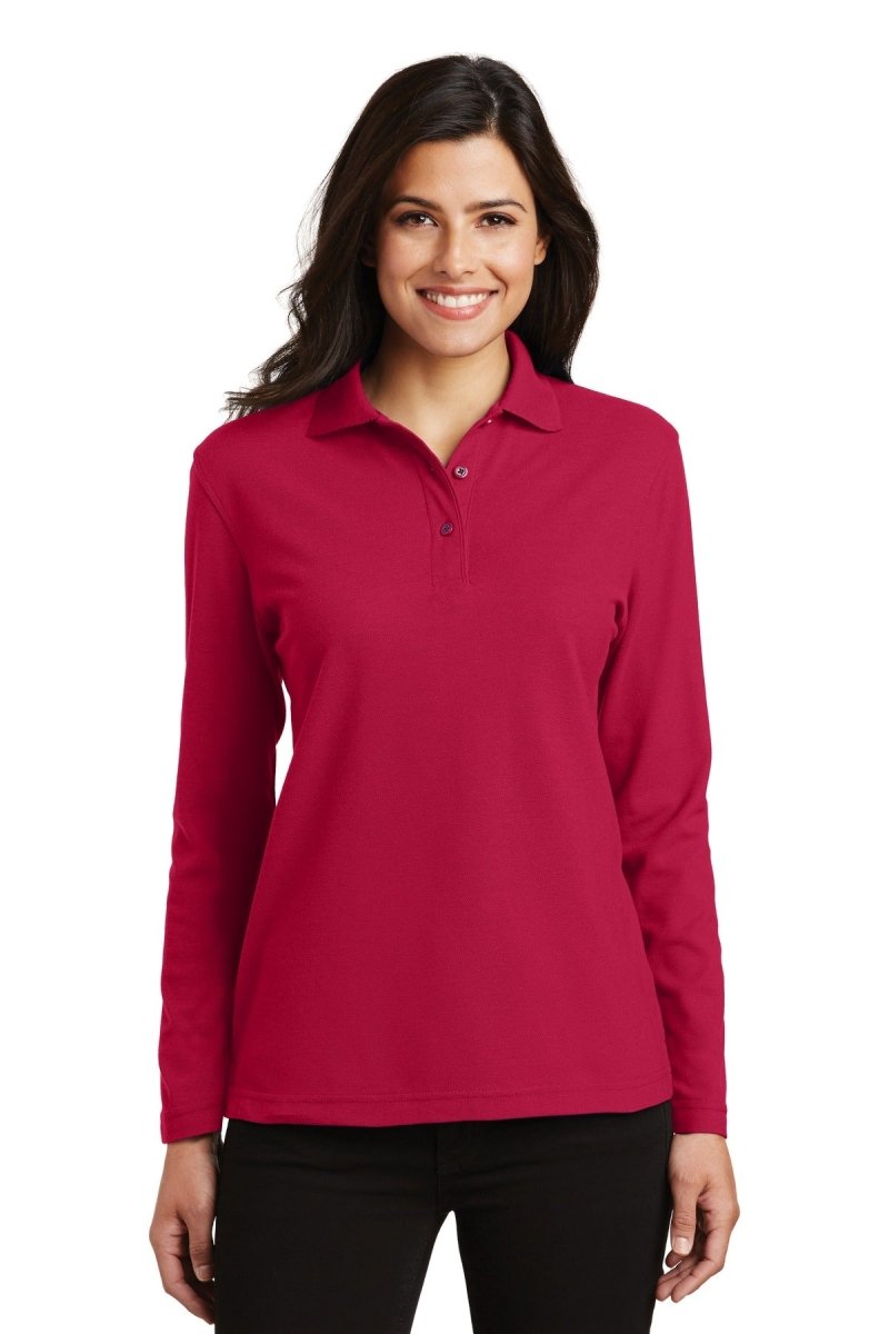 Port AuthorityÂ® Ladies Silk Touchâ„¢ Long Sleeve Polo. L500LS - uslegacypromotions