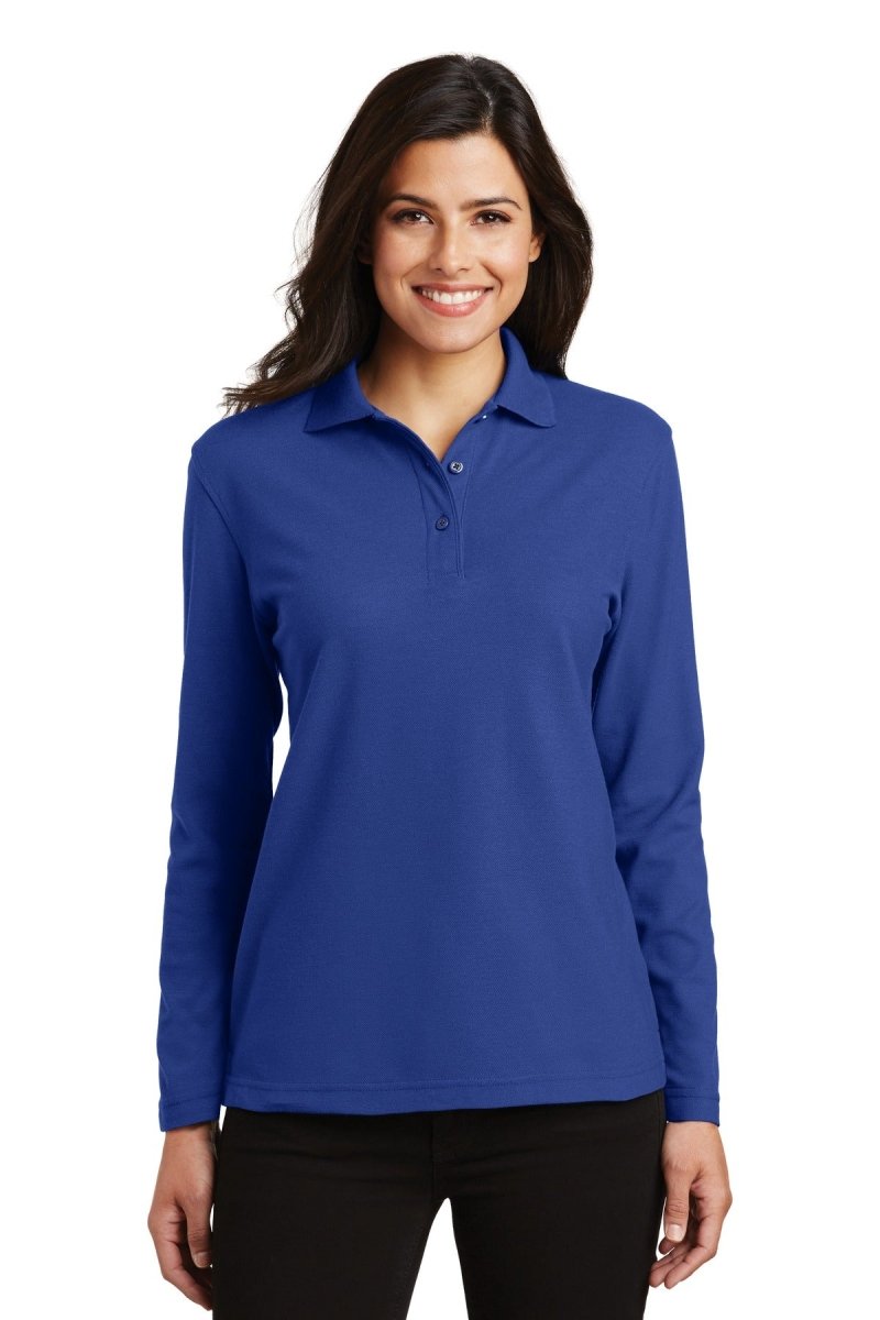 Port AuthorityÂ® Ladies Silk Touchâ„¢ Long Sleeve Polo. L500LS - uslegacypromotions