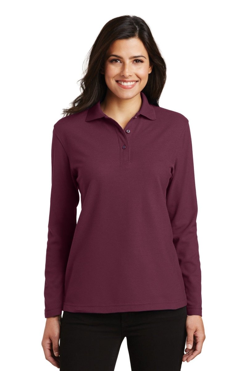 Port AuthorityÂ® Ladies Silk Touchâ„¢ Long Sleeve Polo. L500LS - uslegacypromotions