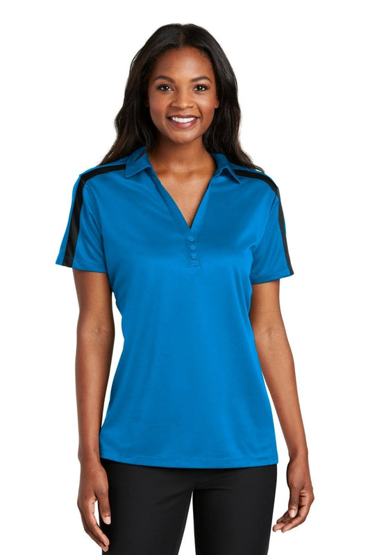 Port AuthorityÂ® Ladies Silk Touchâ„¢ Performance Colorblock Stripe Polo. L547 - uslegacypromotions