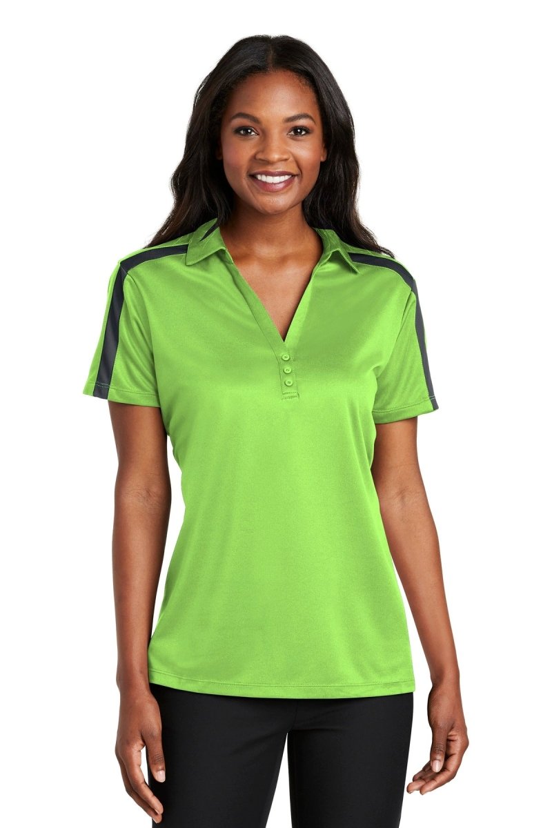 Port AuthorityÂ® Ladies Silk Touchâ„¢ Performance Colorblock Stripe Polo. L547 - uslegacypromotions