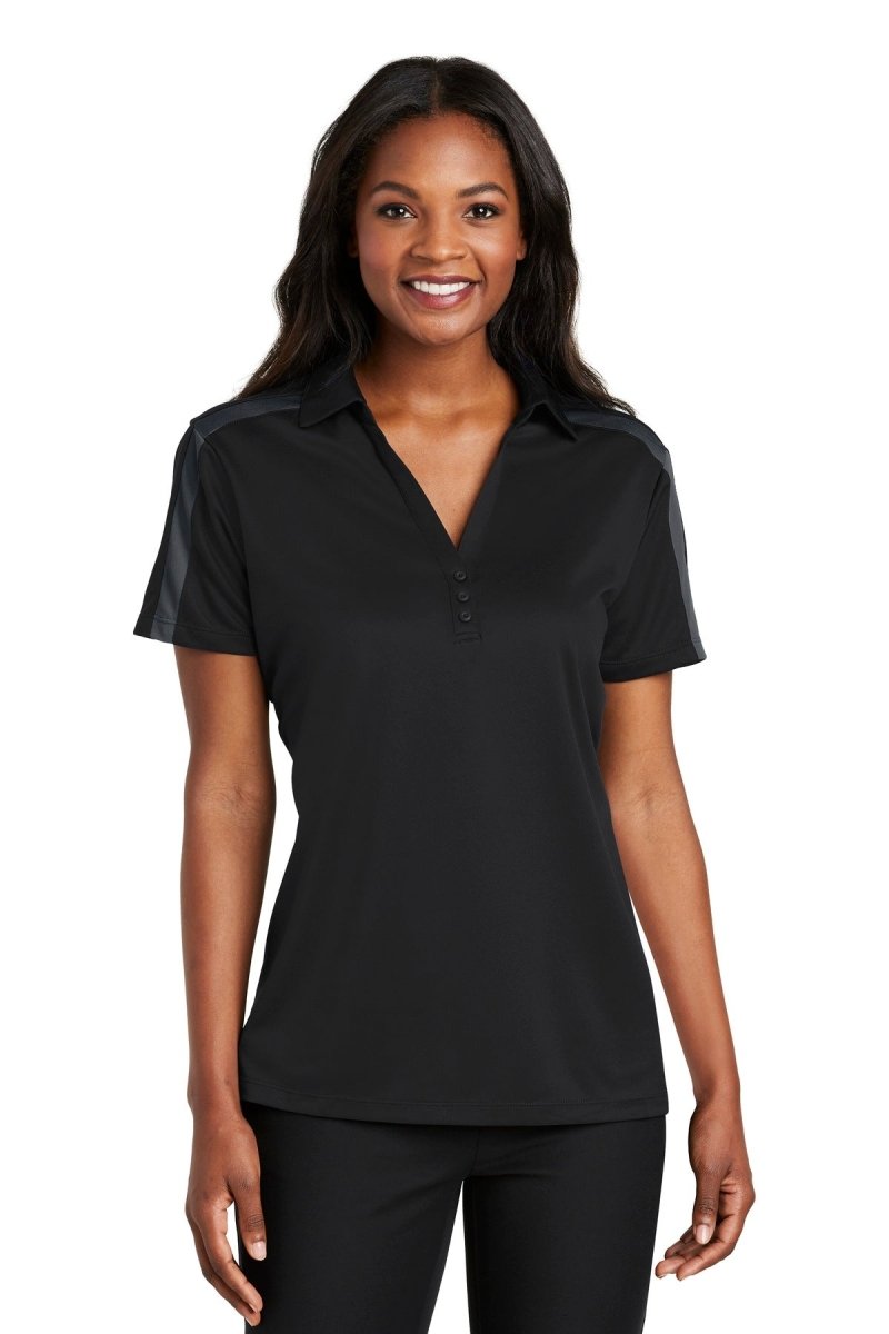 Port AuthorityÂ® Ladies Silk Touchâ„¢ Performance Colorblock Stripe Polo. L547 - uslegacypromotions