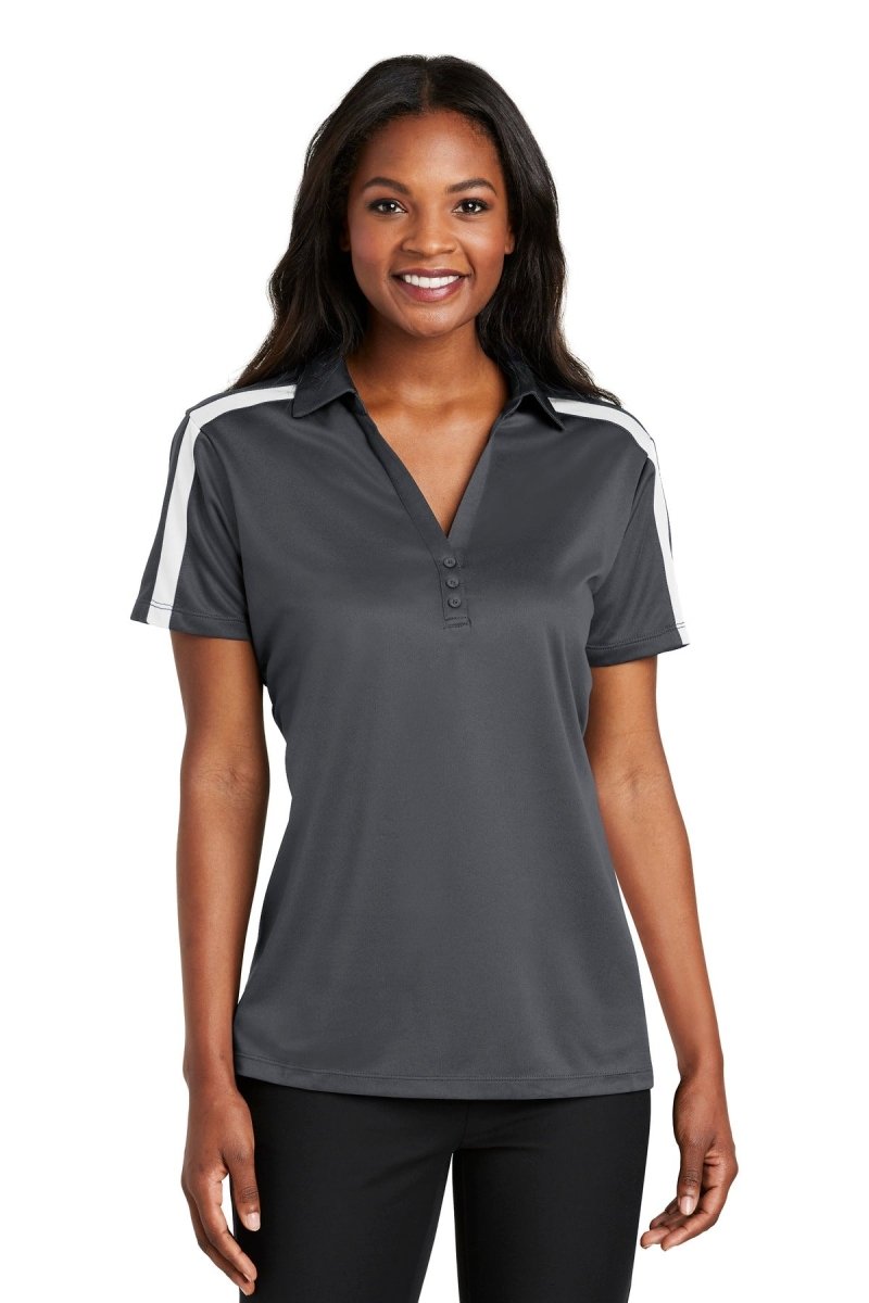 Port AuthorityÂ® Ladies Silk Touchâ„¢ Performance Colorblock Stripe Polo. L547 - uslegacypromotions