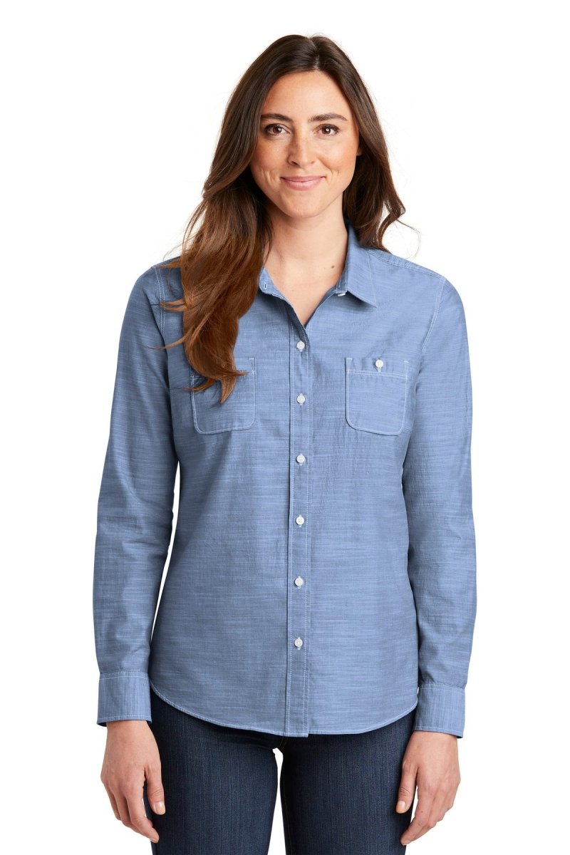 Port AuthorityÂ® Ladies Slub Chambray Shirt. LW380 - uslegacypromotions