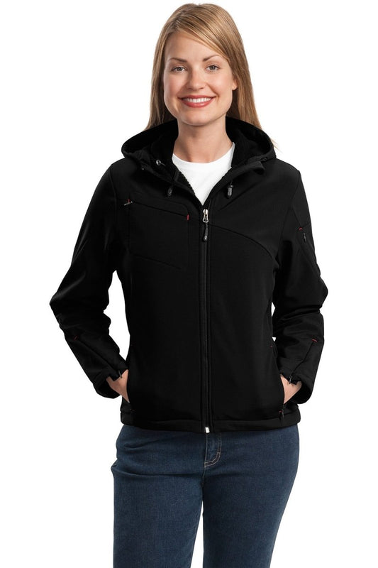 Port AuthorityÂ® Ladies Textured Hooded Soft Shell Jacket. L706 - uslegacypromotions