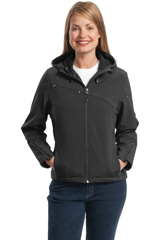 Port AuthorityÂ® Ladies Textured Hooded Soft Shell Jacket. L706 - uslegacypromotions