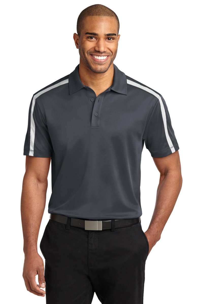 Port AuthorityÂ® Silk Touchâ„¢ Performance Colorblock Stripe Polo. K547 - uslegacypromotions