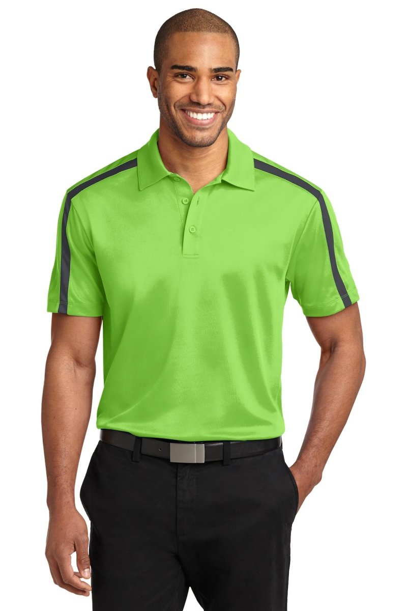 Port AuthorityÂ® Silk Touchâ„¢ Performance Colorblock Stripe Polo. K547 - uslegacypromotions