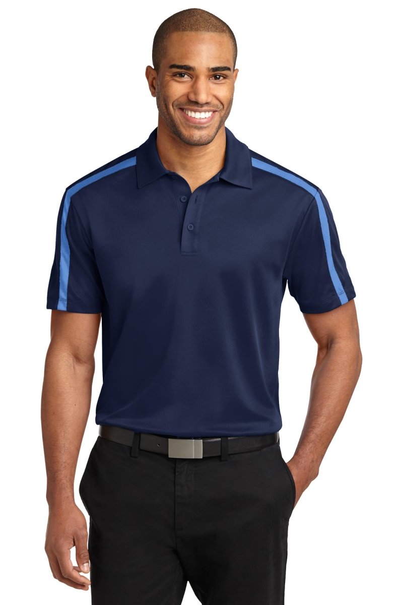 Port AuthorityÂ® Silk Touchâ„¢ Performance Colorblock Stripe Polo. K547 - uslegacypromotions