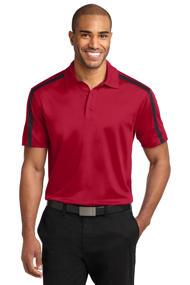 Port AuthorityÂ® Silk Touchâ„¢ Performance Colorblock Stripe Polo. K547 - uslegacypromotions