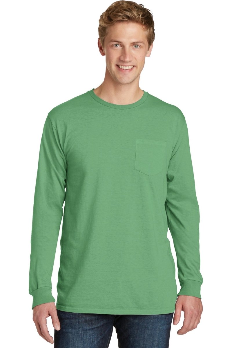 Port & CompanyÂ® Beach WashÂ® Garment-Dyed Long Sleeve Pocket Tee PC099LSP - uslegacypromotions