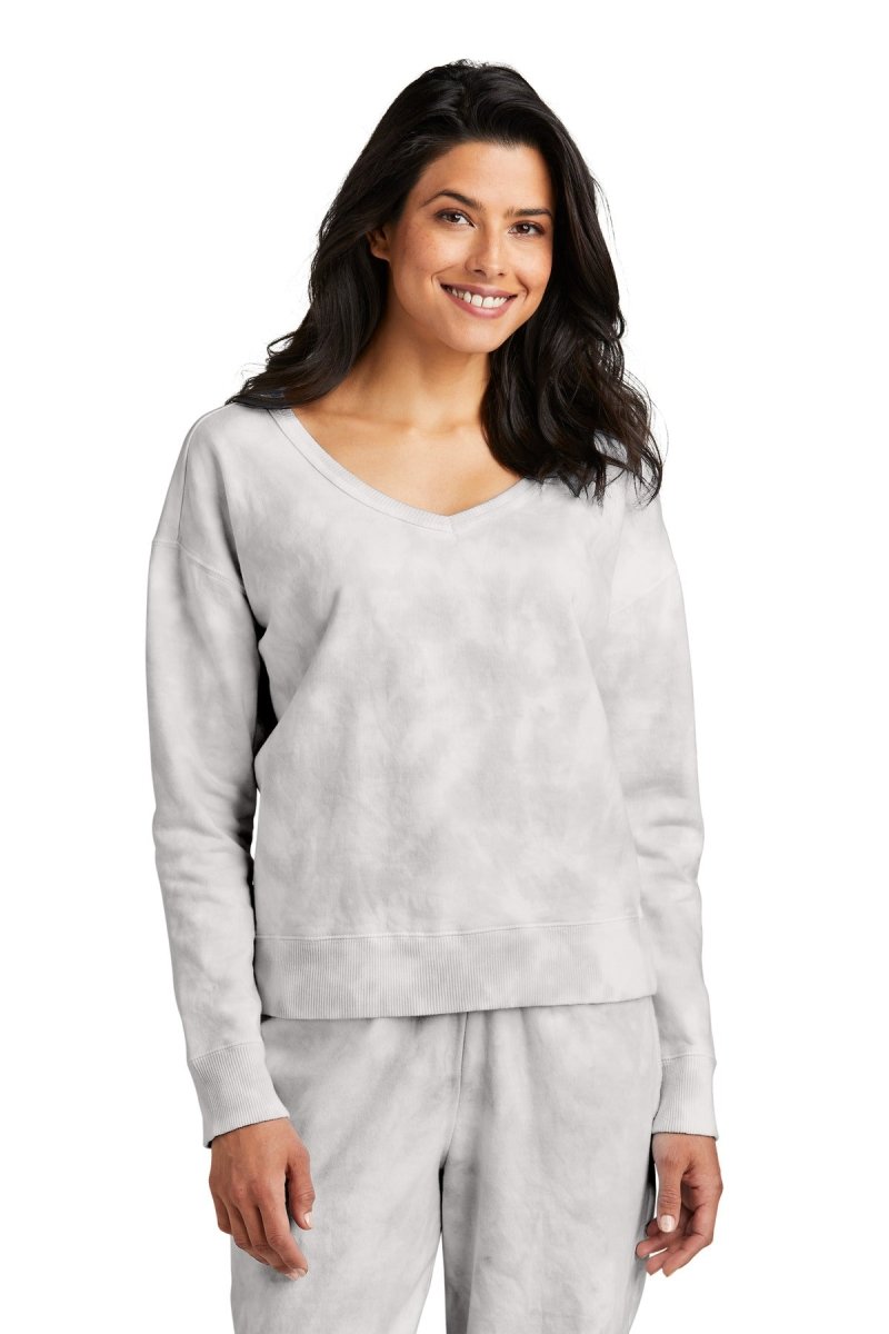 Port & CompanyÂ® Ladies Beach WashÂ® Cloud Tie-Dye V-Neck Sweatshirt LPC140V - uslegacypromotions