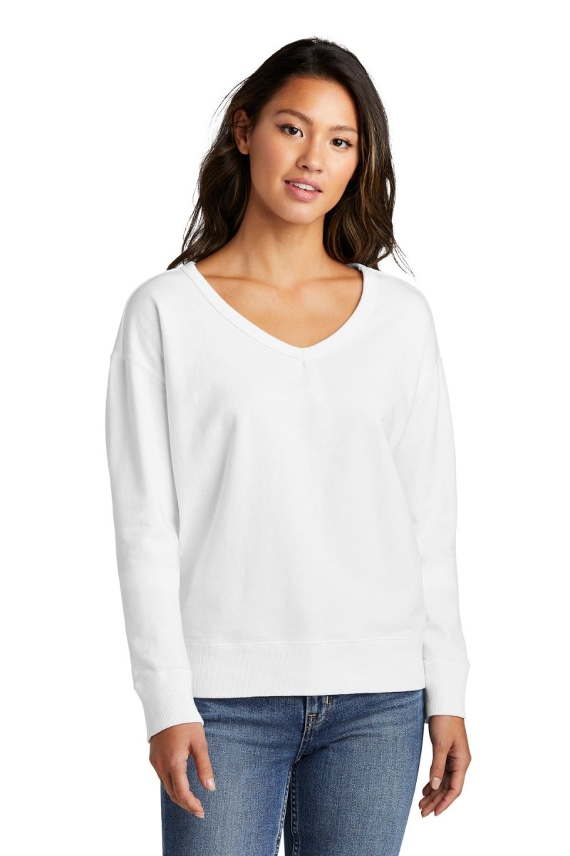 Port & CompanyÂ® Ladies Beach WashÂ® Garment-Dyed V-Neck Sweatshirt LPC098V - uslegacypromotions