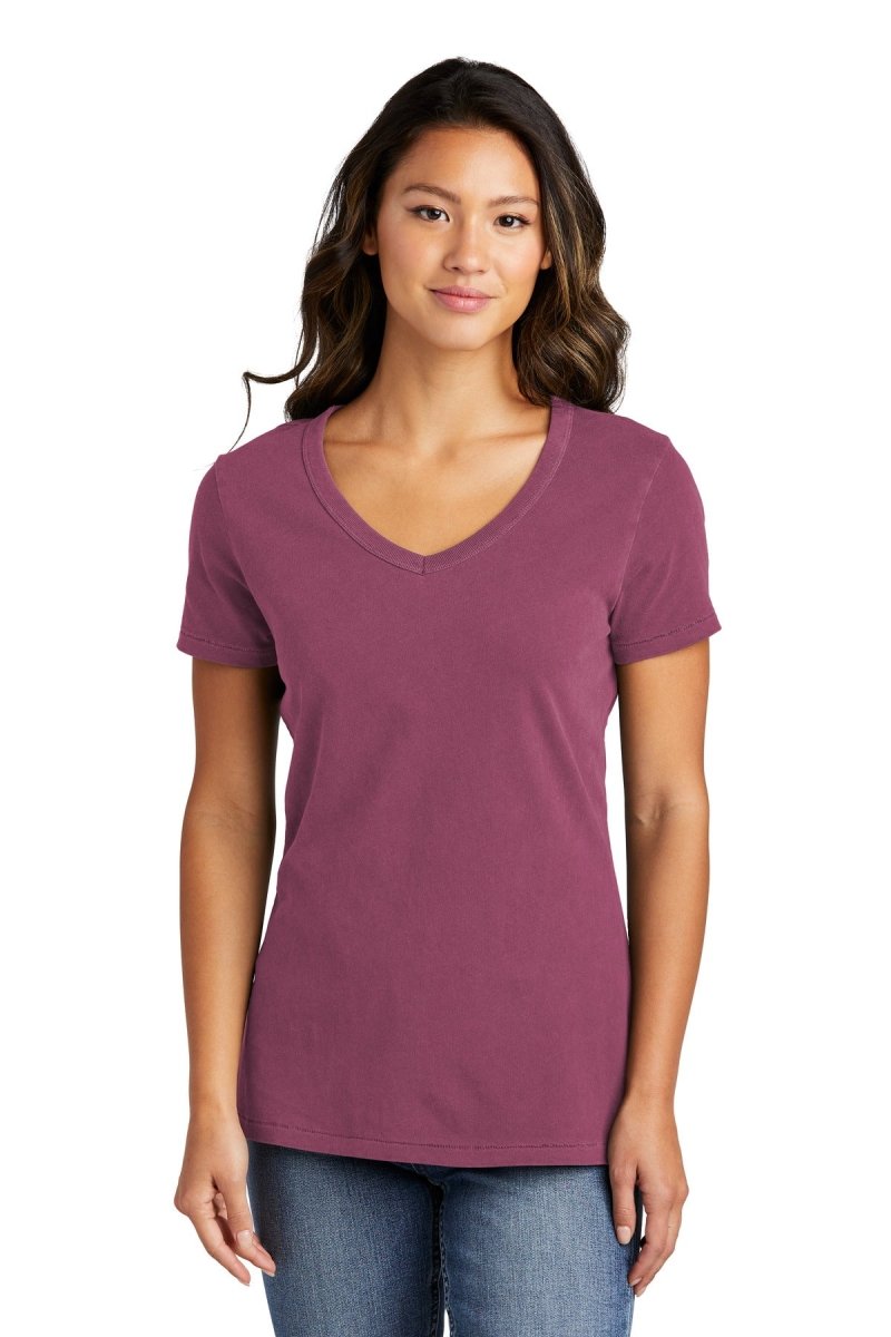 Port & CompanyÂ® Ladies Beach WashÂ® Garment-Dyed V-Neck Tee LPC099V - uslegacypromotions