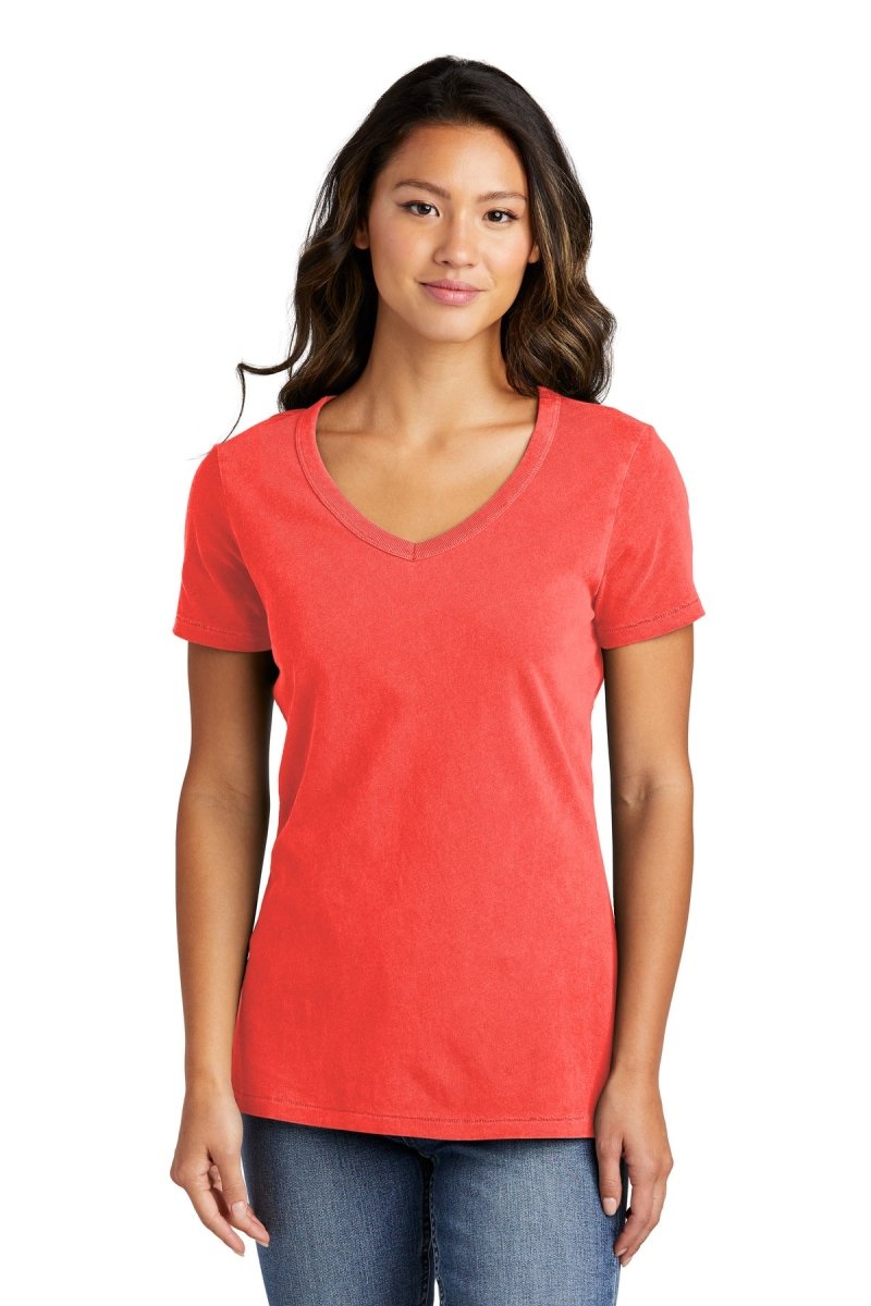 Port & CompanyÂ® Ladies Beach WashÂ® Garment-Dyed V-Neck Tee LPC099V - uslegacypromotions