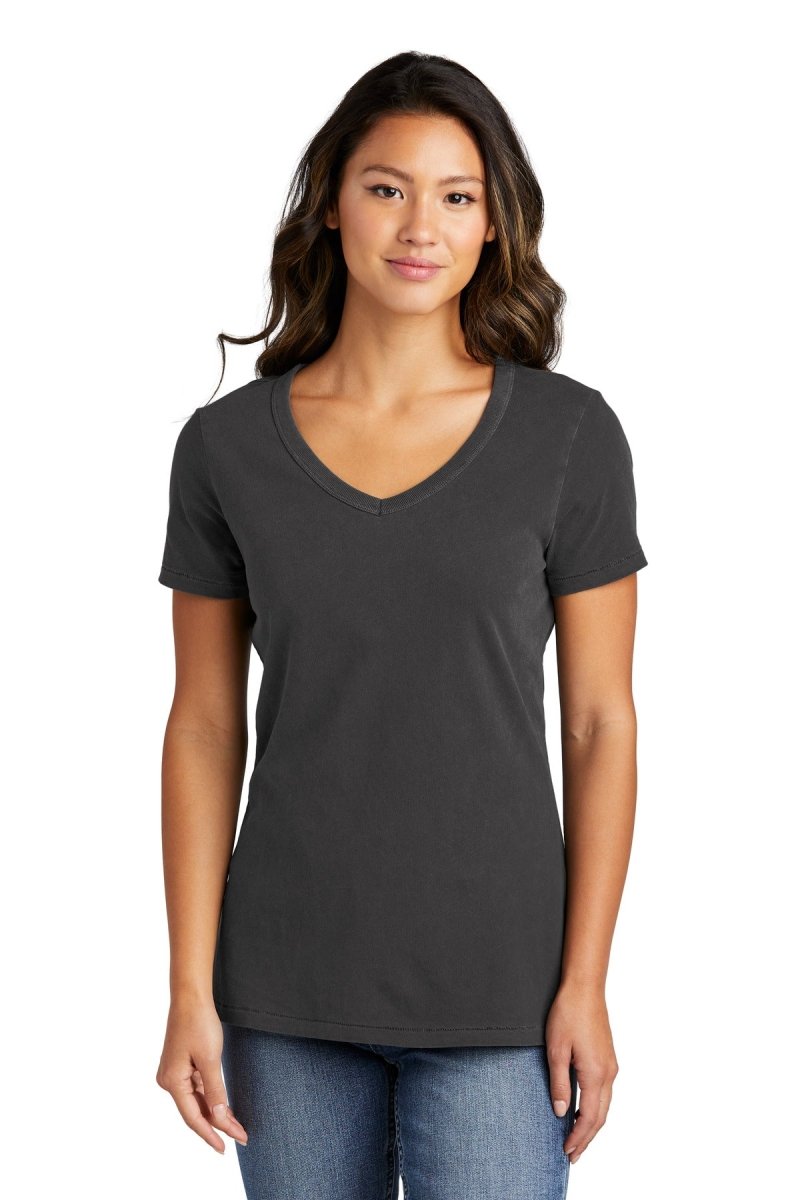 Port & CompanyÂ® Ladies Beach WashÂ® Garment-Dyed V-Neck Tee LPC099V - uslegacypromotions