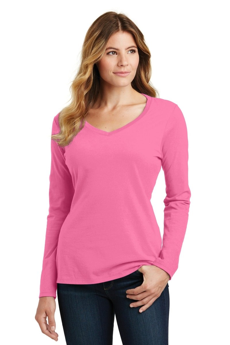 Port & CompanyÂ® Ladies Long Sleeve Fan Favorite V-Neck Tee. LPC450VLS - uslegacypromotions