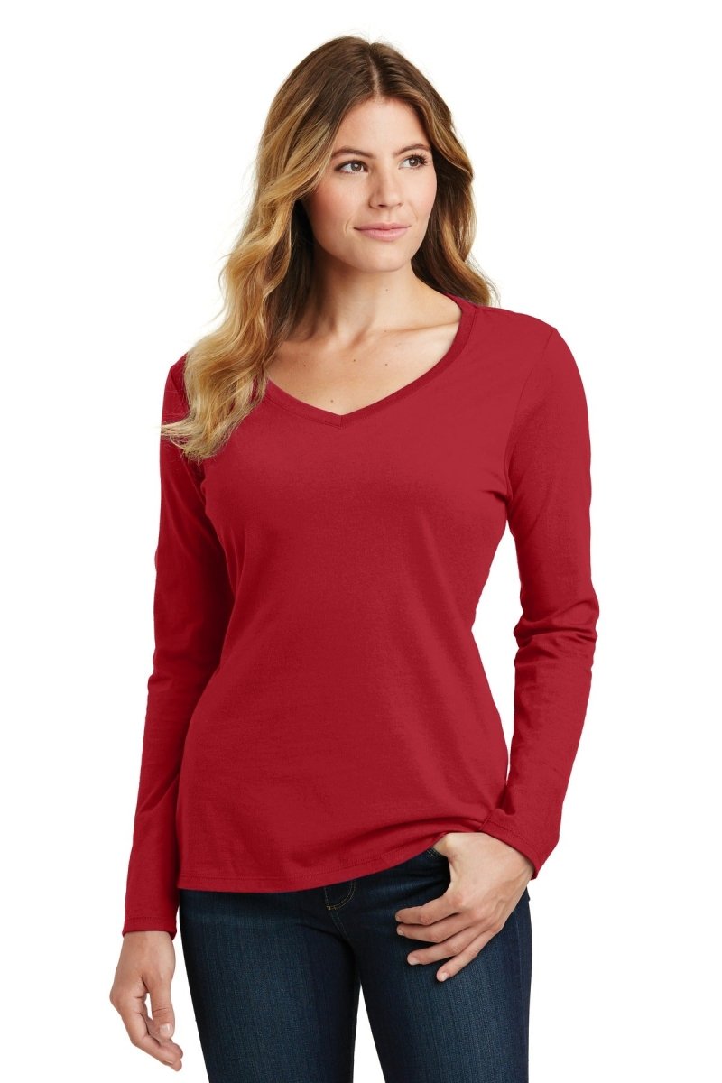 Port & CompanyÂ® Ladies Long Sleeve Fan Favorite V-Neck Tee. LPC450VLS - uslegacypromotions