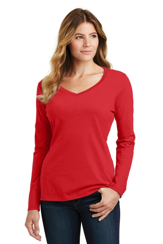 Port & CompanyÂ® Ladies Long Sleeve Fan Favorite V-Neck Tee. LPC450VLS - uslegacypromotions