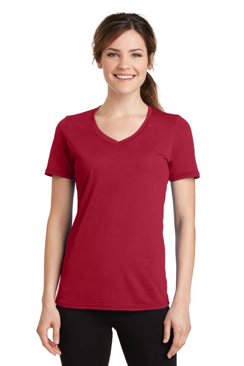 Port & CompanyÂ® Ladies Performance Blend V-Neck Tee. LPC381V - uslegacypromotions