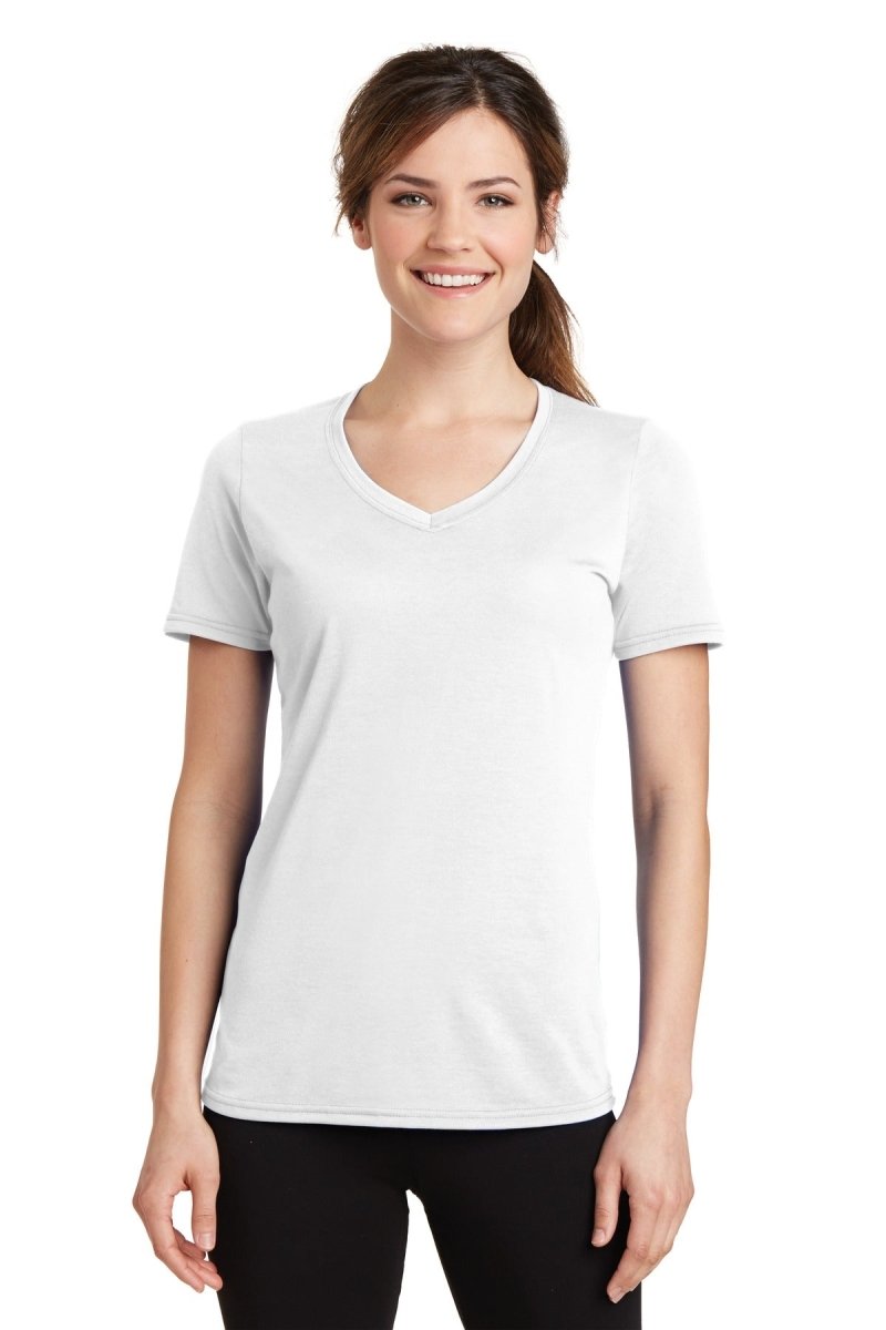 Port & CompanyÂ® Ladies Performance Blend V-Neck Tee. LPC381V - uslegacypromotions