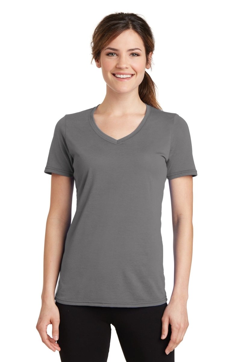 Port & CompanyÂ® Ladies Performance Blend V-Neck Tee. LPC381V - uslegacypromotions