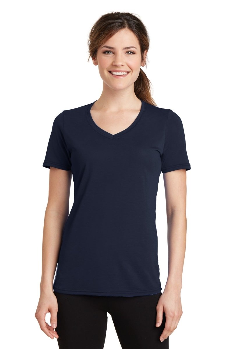 Port & CompanyÂ® Ladies Performance Blend V-Neck Tee. LPC381V - uslegacypromotions