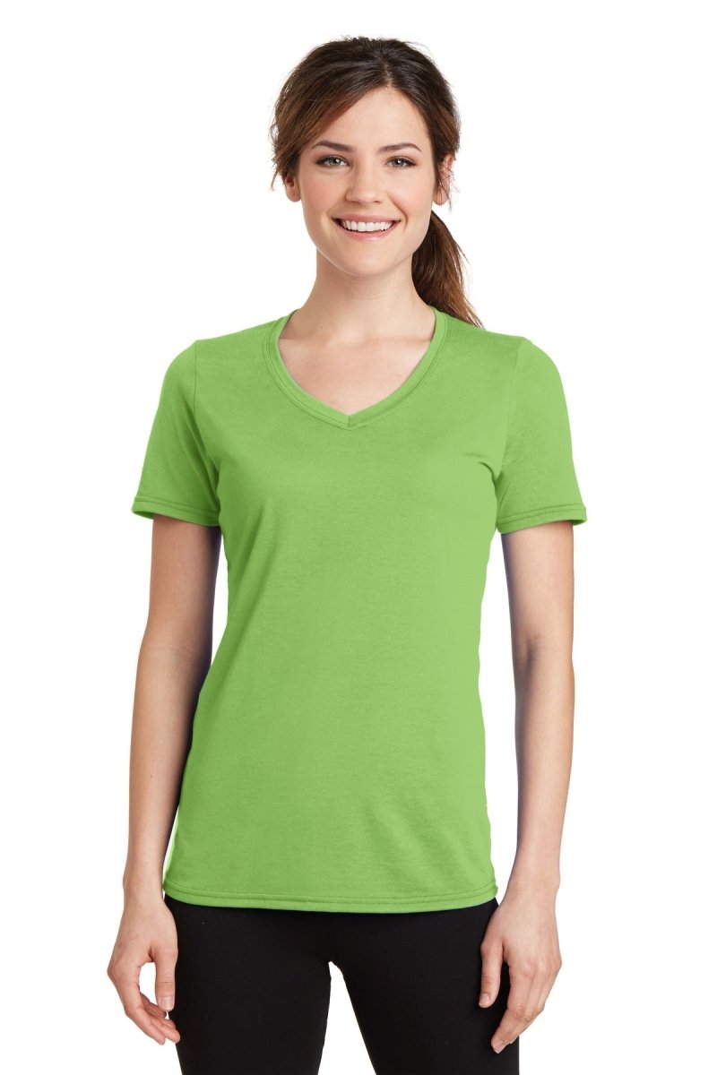 Port & CompanyÂ® Ladies Performance Blend V-Neck Tee. LPC381V - uslegacypromotions