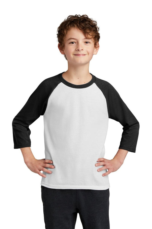 Port & CompanyÂ® Youth Core Blend 3/4-Sleeve Raglan Tee. PC55YRS - uslegacypromotions