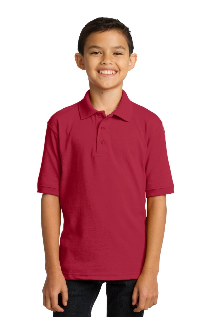 Port & CompanyÂ® Youth Core Blend Jersey Knit Polo. KP55Y - uslegacypromotions