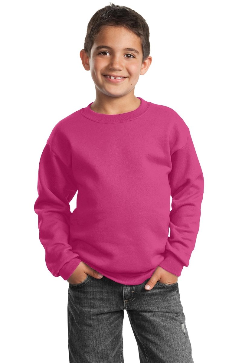 Port & CompanyÂ® - Youth Core Fleece Crewneck Sweatshirt. PC90Y - uslegacypromotions