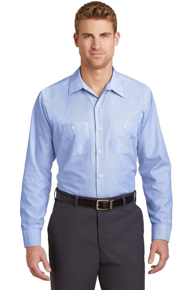Red Kap® Long Sleeve Striped Industrial Work Shirt. CS10 - uslegacypromotions