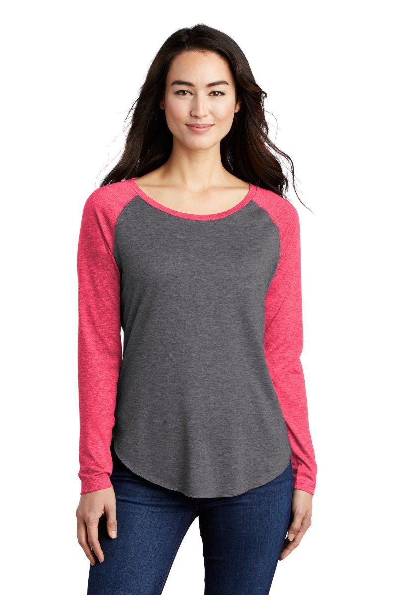 Sport-Tek Â® Ladies PosiCharge Â® Long Sleeve Tri-Blend Wicking Scoop Neck Raglan Tee LST400LS - uslegacypromotions