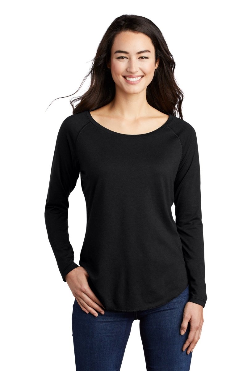 Sport-Tek Â® Ladies PosiCharge Â® Long Sleeve Tri-Blend Wicking Scoop Neck Raglan Tee LST400LS - uslegacypromotions