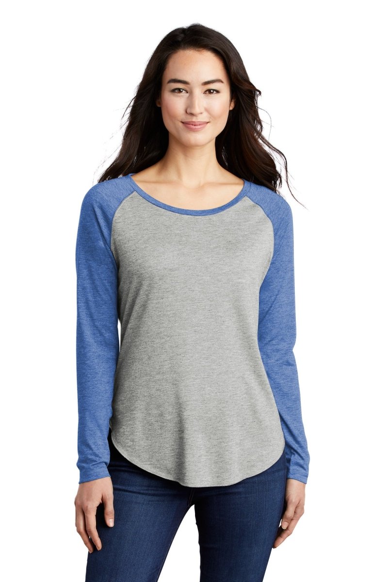 Sport-Tek Â® Ladies PosiCharge Â® Long Sleeve Tri-Blend Wicking Scoop Neck Raglan Tee LST400LS - uslegacypromotions