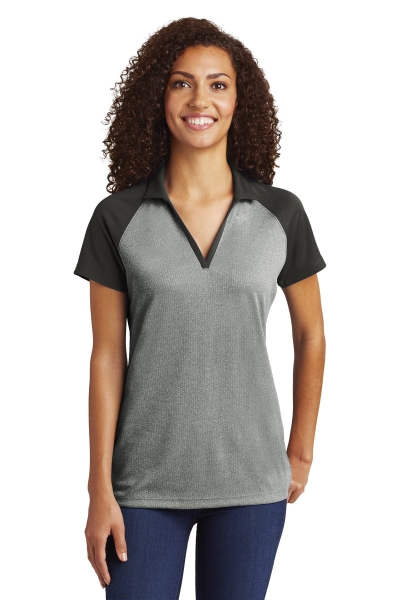 Sport-Tek Â® Ladies PosiCharge Â® RacerMesh Â® Raglan Heather Block Polo. LST641 - uslegacypromotions