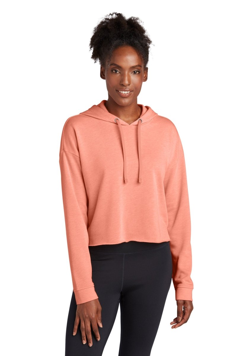 Sport-Tek Â® Ladies PosiCharge Â® Tri-Blend Wicking Fleece Crop Hooded Pullover LST298 - uslegacypromotions