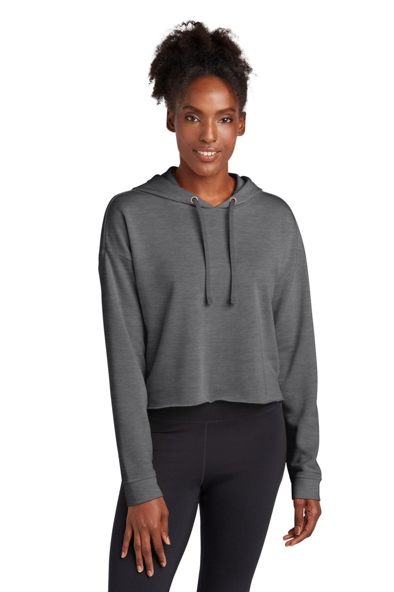 Sport-Tek Â® Ladies PosiCharge Â® Tri-Blend Wicking Fleece Crop Hooded Pullover LST298 - uslegacypromotions