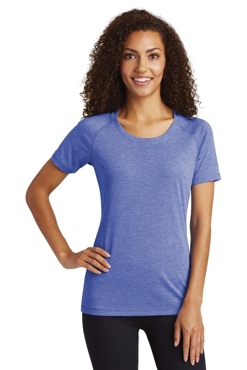 Sport-Tek Â® Ladies PosiCharge Â® Tri-Blend Wicking Scoop Neck Raglan Tee. LST400 - uslegacypromotions