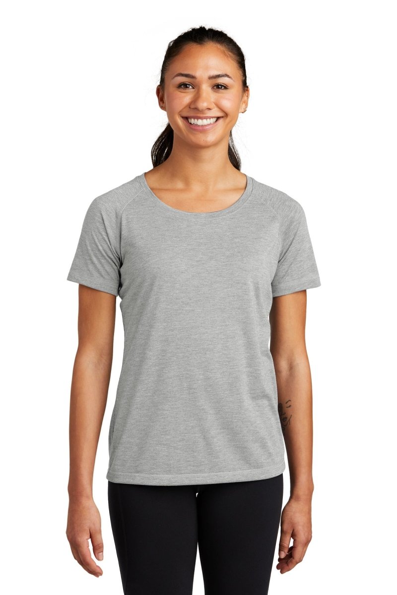 Sport-Tek Â® Ladies PosiCharge Â® Tri-Blend Wicking Scoop Neck Raglan Tee. LST400 - uslegacypromotions