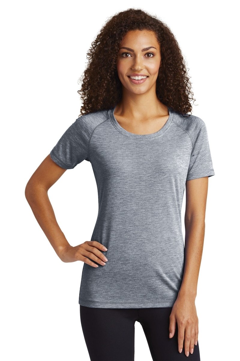 Sport-Tek Â® Ladies PosiCharge Â® Tri-Blend Wicking Scoop Neck Raglan Tee. LST400 - uslegacypromotions