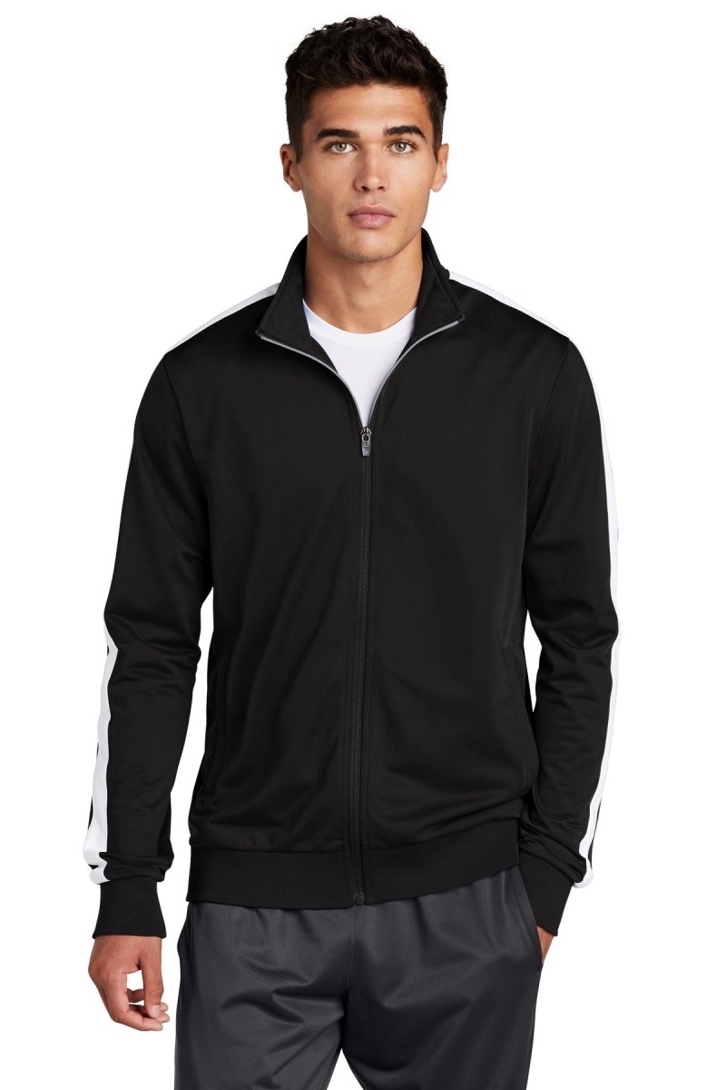 Sport-Tek Â® Tricot Sleeve Stripe Track Jacket. JST94 - uslegacypromotions