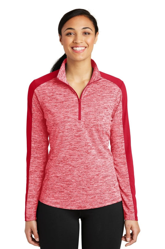 Sport-TekÂ® Ladies PosiChargeÂ® Electric Heather Colorblock 1/4-Zip Pullover. LST397 - uslegacypromotions