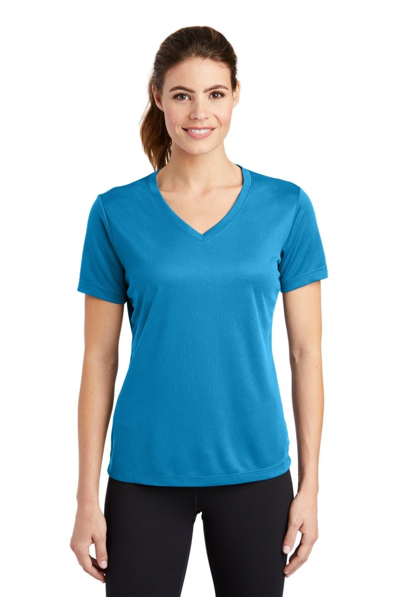 Sport-TekÂ® Ladies PosiChargeÂ® RacerMeshÂ® V-Neck Tee. LST340 - uslegacypromotions